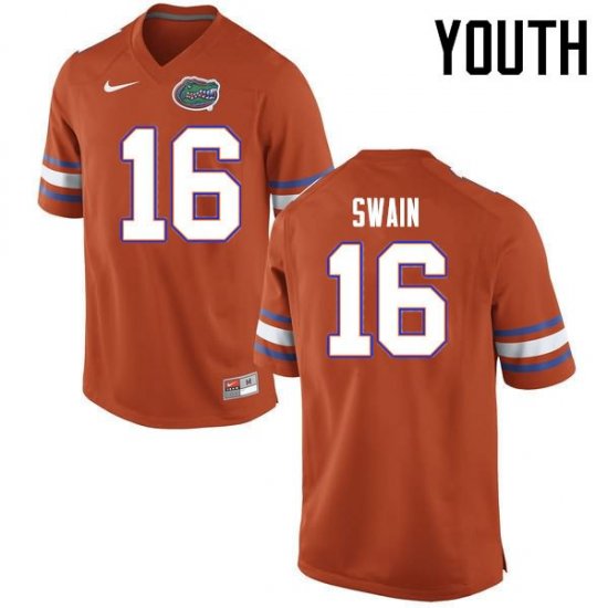 Youth Florida Gators #16 Freddie Swain NCAA Nike Orange Authentic Stitched College Football Jersey AQU1362LI